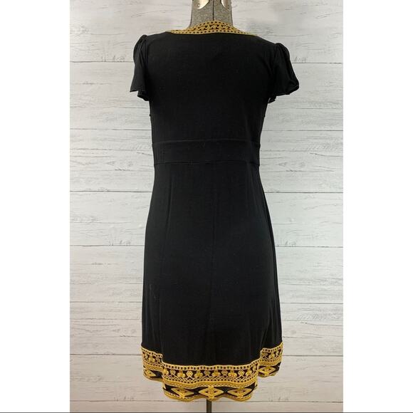 INC International Concepts Petite Black & Gold Dress - Picture 2 of 6